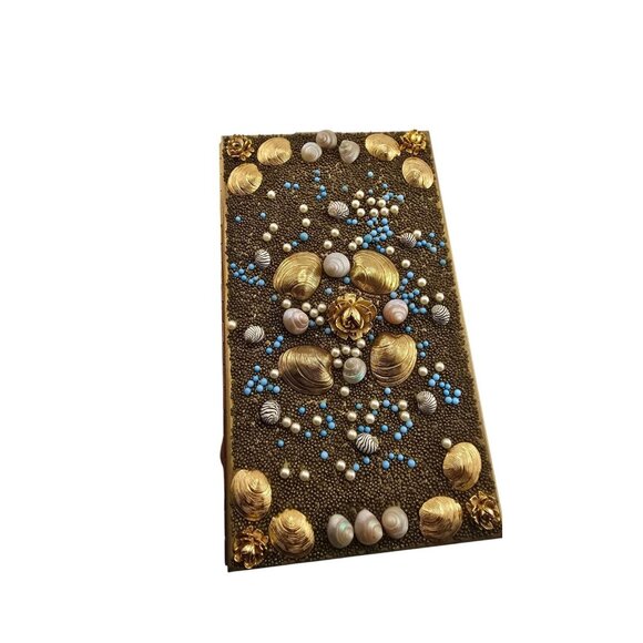 Spectacular Vintage Metal Seashell Dance Bag With Original Box (A8636) - Picture 9 of 10